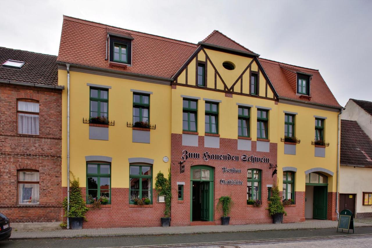 Gasthaus und Pension Zum Hauenden Schwein Wörlitz Exterior foto
